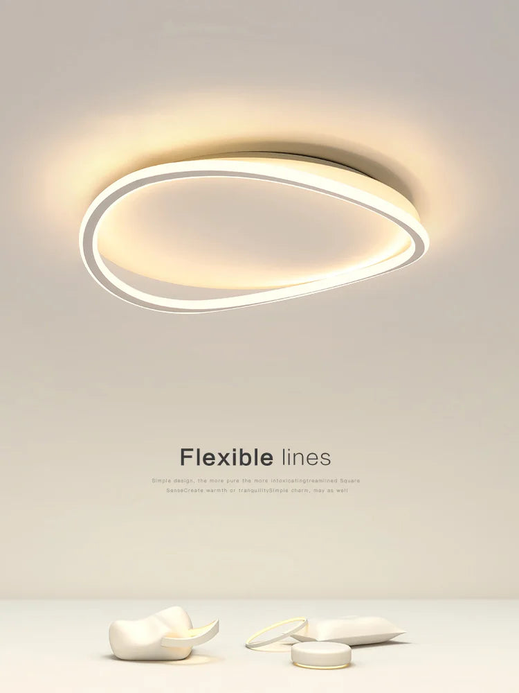 Round Master Bedroom Lamp | Nordic LED Ceiling Light for Modern Living Rooms