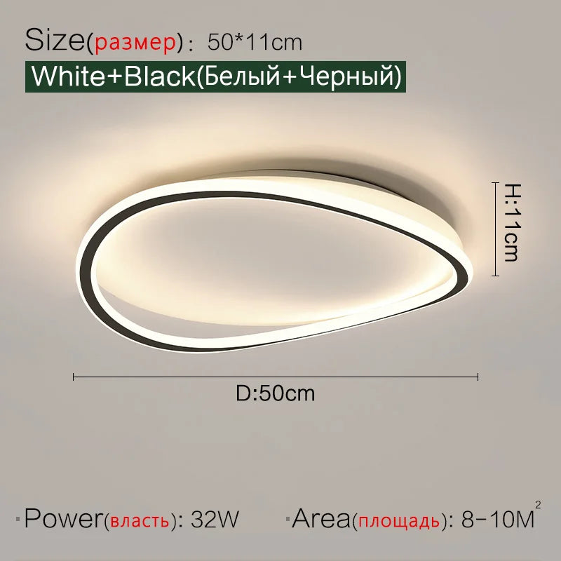 Round Master Bedroom Lamp | Nordic LED Ceiling Light for Modern Living Rooms