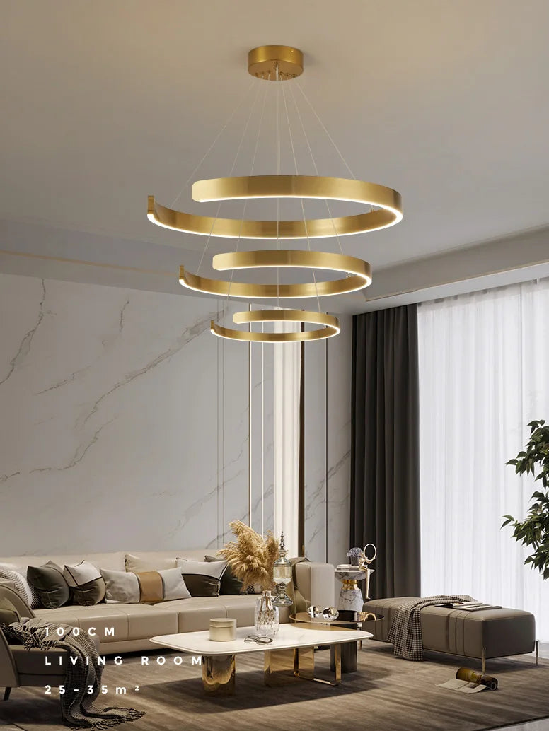 Round Ring LED Chandelier for Dining Room Bedroom Living Room Modern Nordic Decor