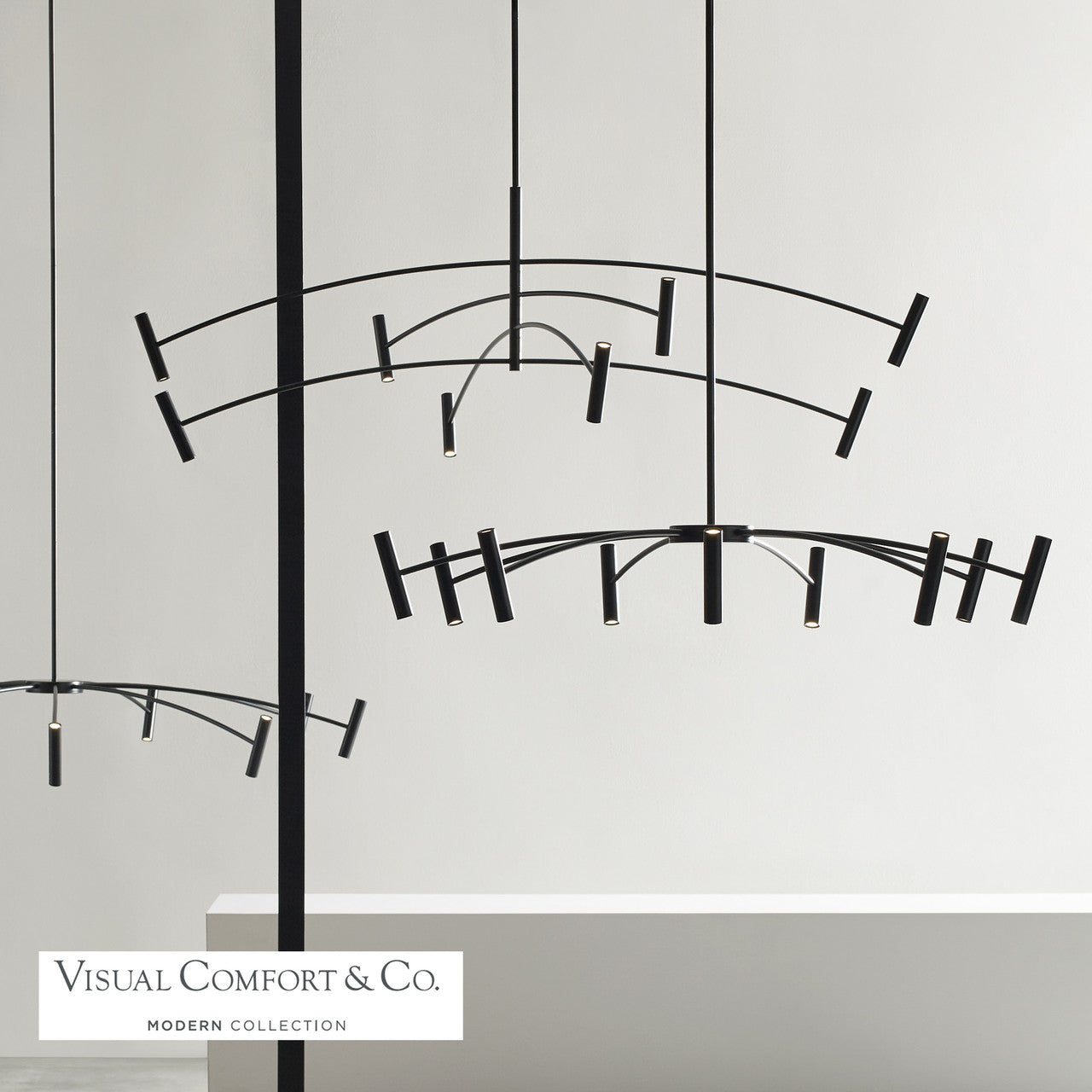 Aerial Chandelier, LED, Matte Black, 50"W (700ARL55B-LED930 70P9D5M)