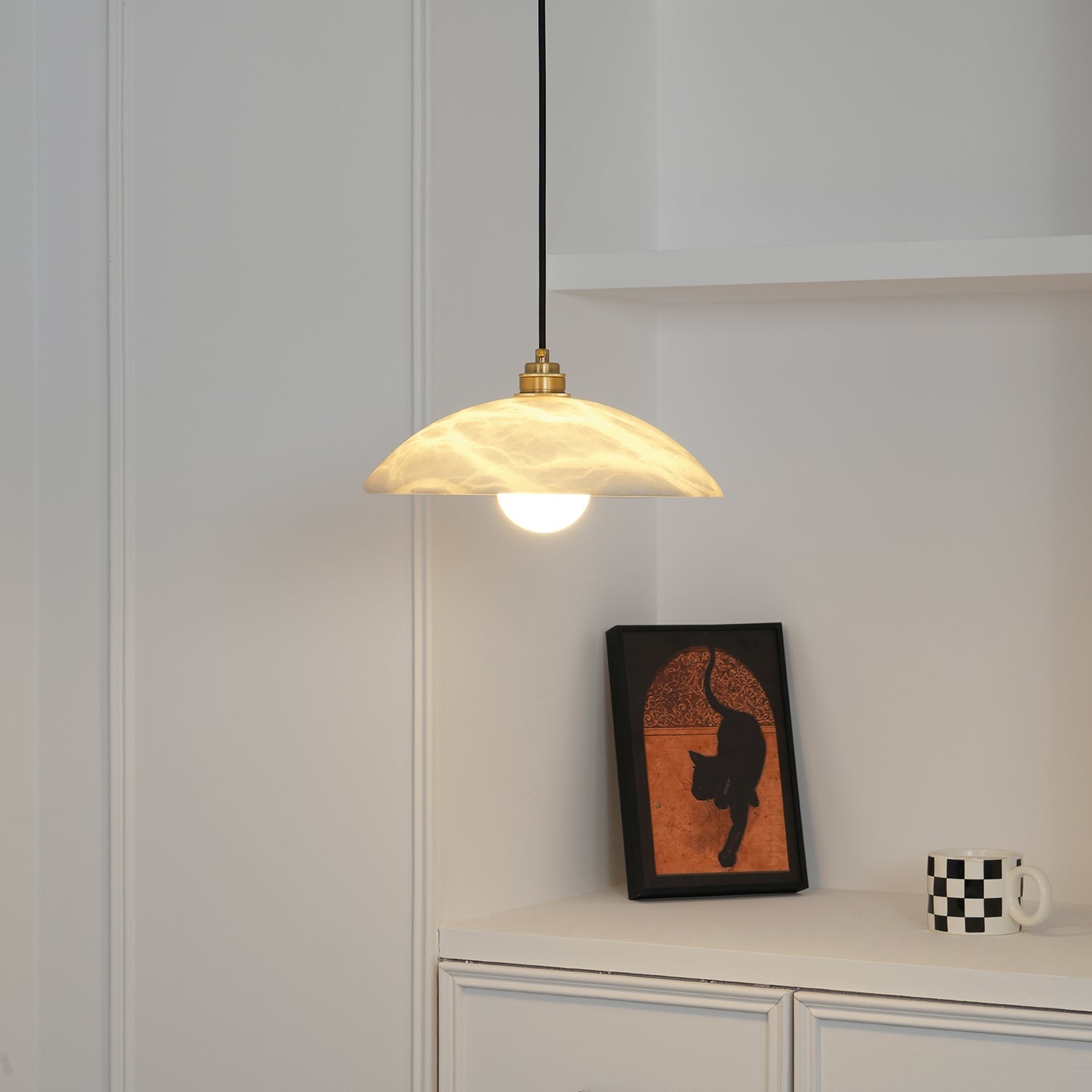 Alabaster Dome Swag Pendant Lamp
