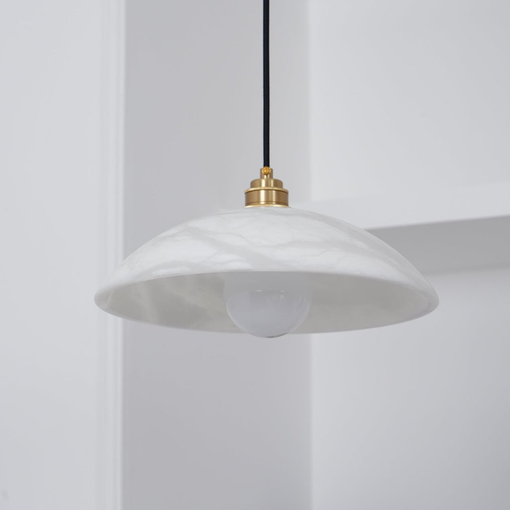 Alabaster Dome Swag Pendant Lamp