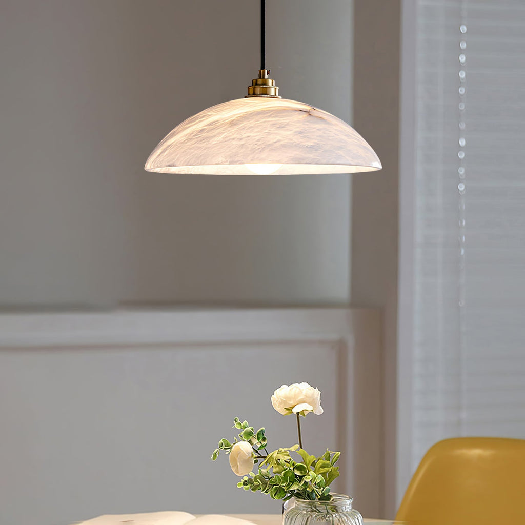 Alabaster Dome Swag Pendant Lamp