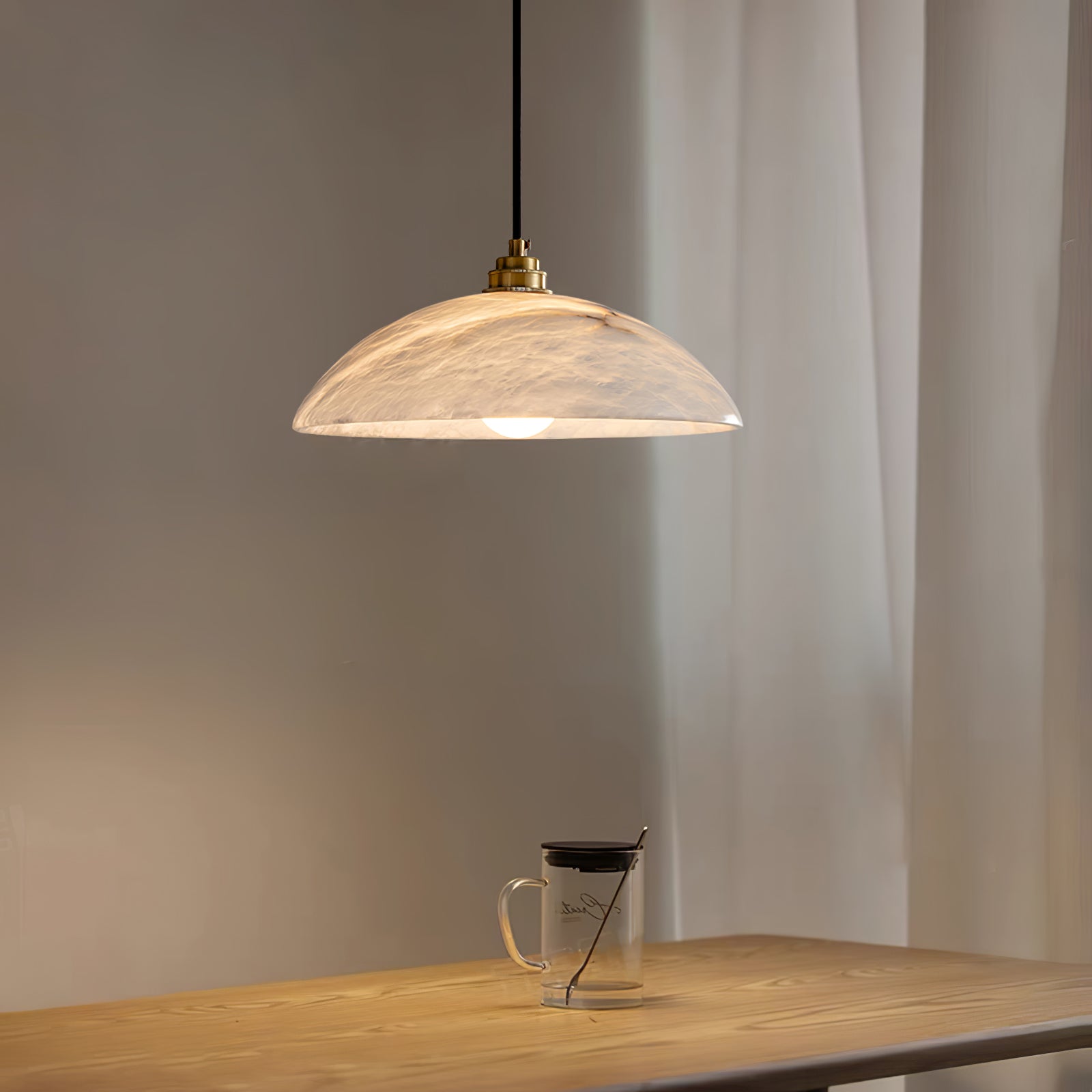 Alabaster Dome Swag Pendant Lamp