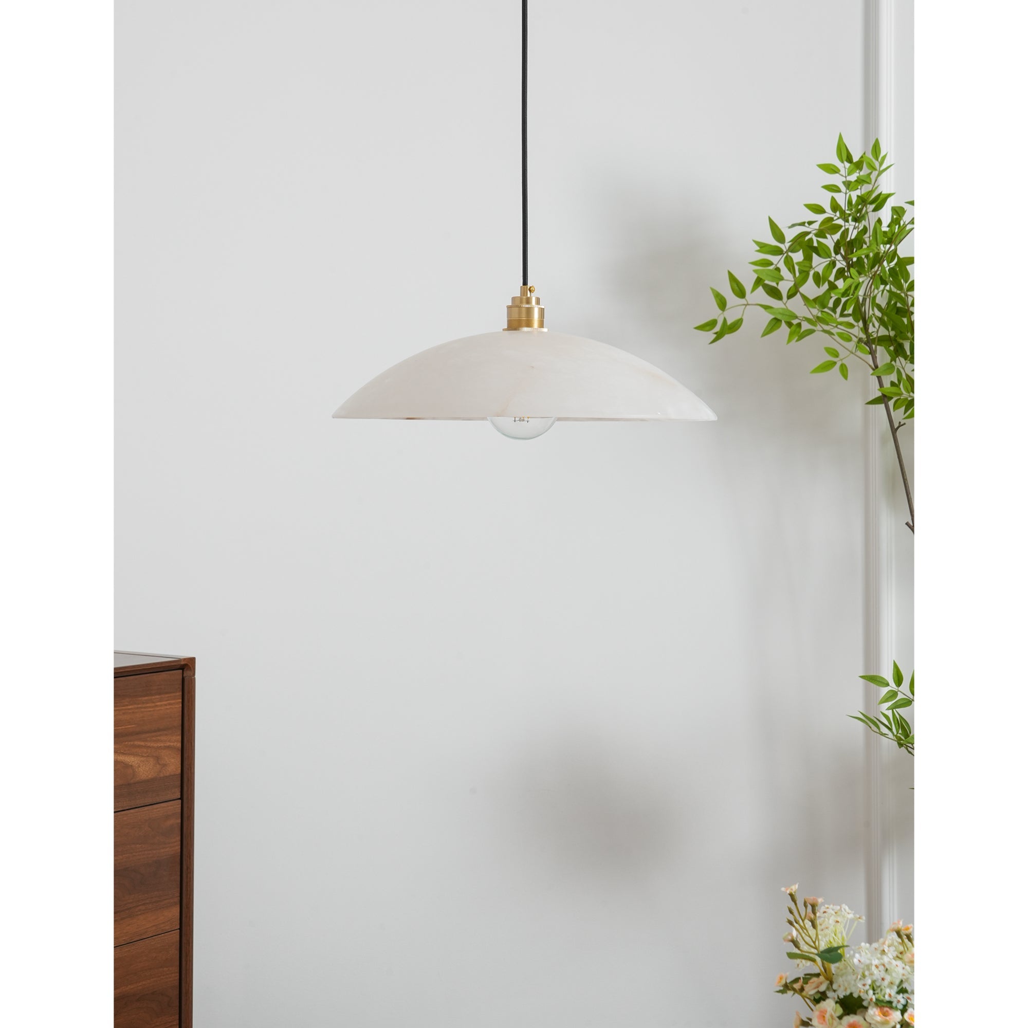 Alabaster Dome Swag Pendant Lamp