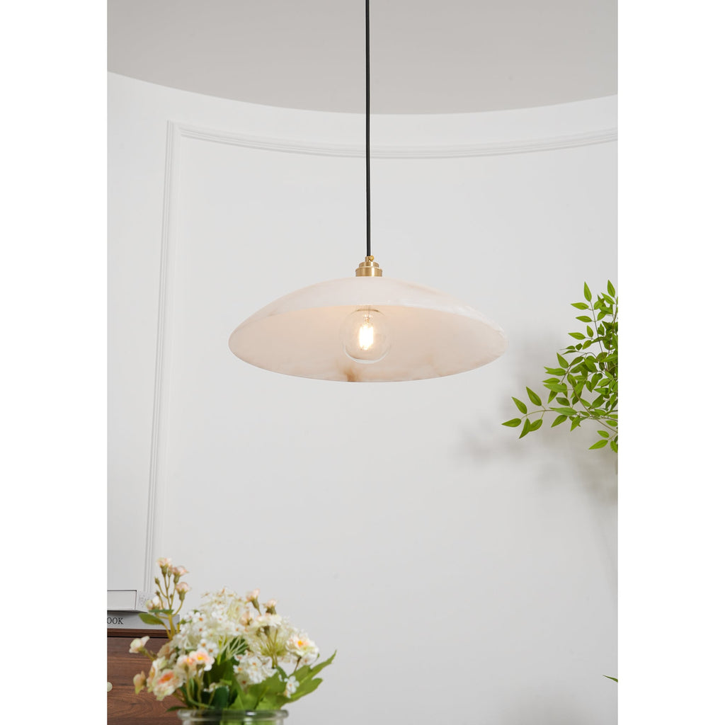 Alabaster Dome Swag Pendant Lamp