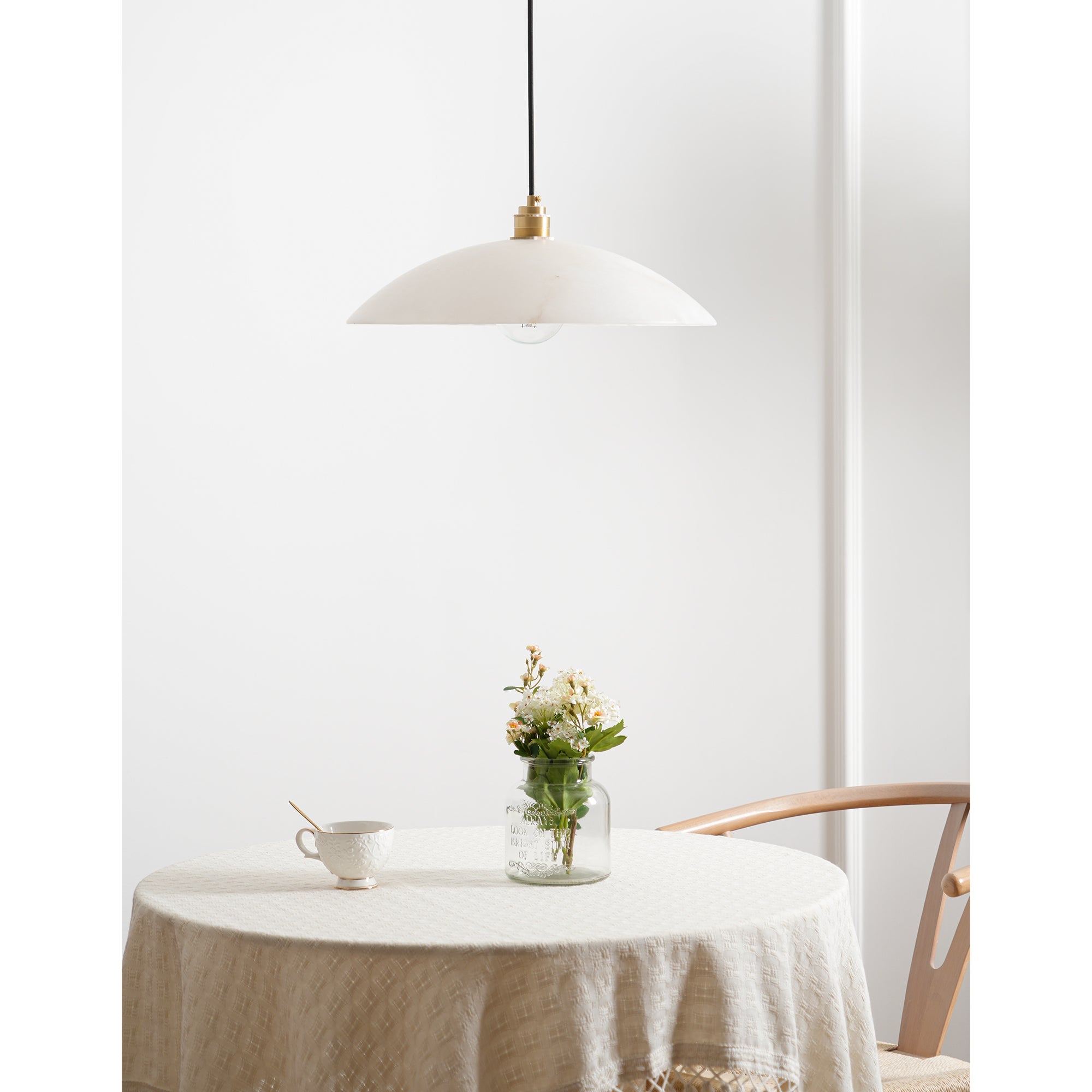 Alabaster Dome Swag Pendant Lamp