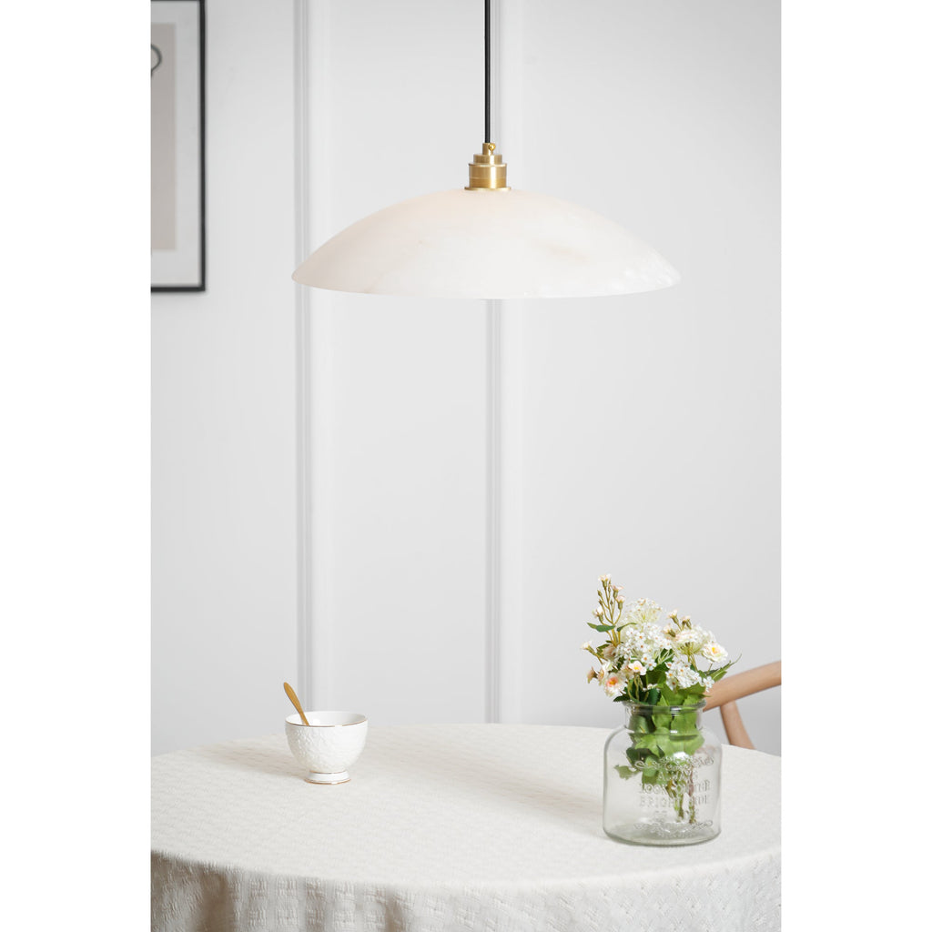 Alabaster Dome Swag Pendant Lamp