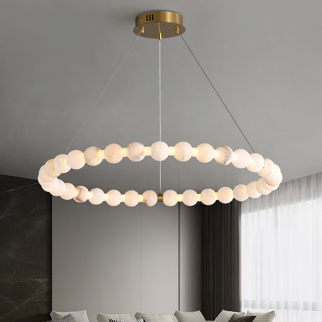 Alabaster Orb Ring Chandelier