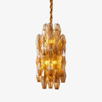 Amber Prism Long Chandelier