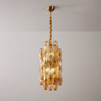 Amber Prism Long Chandelier