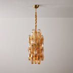 Amber Prism Long Chandelier