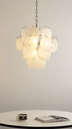 Aqua White Glass Murano Chandelier