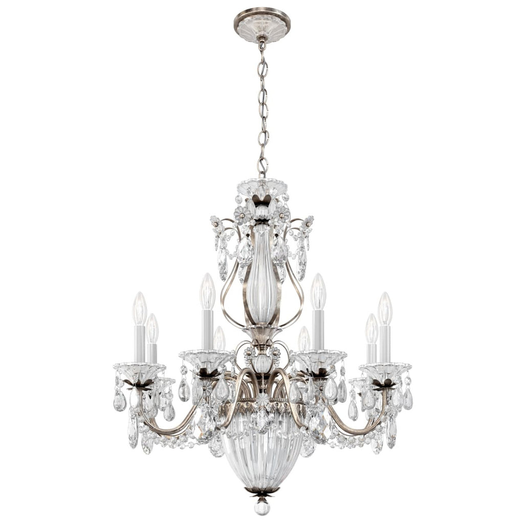 Bagatelle Chandelier, 11-Light, Antique Silver, Clear Heritage Crystal, 26.5"W (1248-48 13R6L)