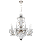 Bagatelle Chandelier, 11-Light, Antique Silver, Clear Heritage Crystal, 26.5"W (1248-48 13R6L)