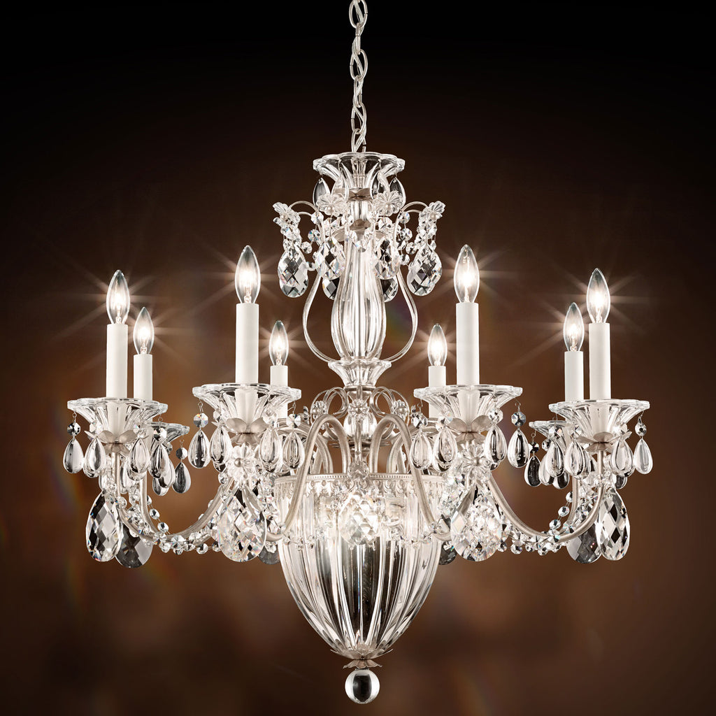 Bagatelle Chandelier, 11-Light, Antique Silver, Clear Heritage Crystal, 26.5"W (1248-48 13R6L)
