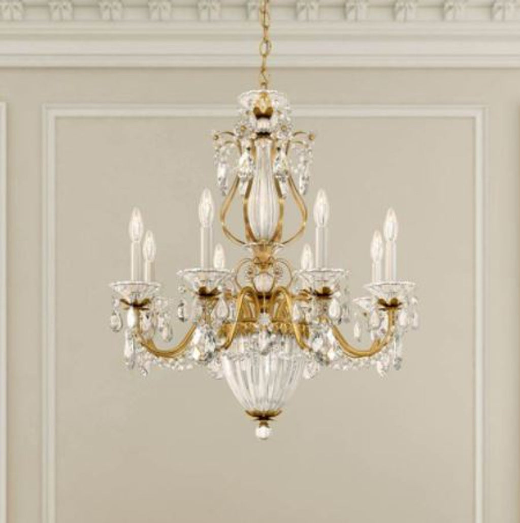 Bagatelle Chandelier, 11-Light, Antique Silver, Clear Heritage Crystal, 26.5"W (1248-48 13R6L)