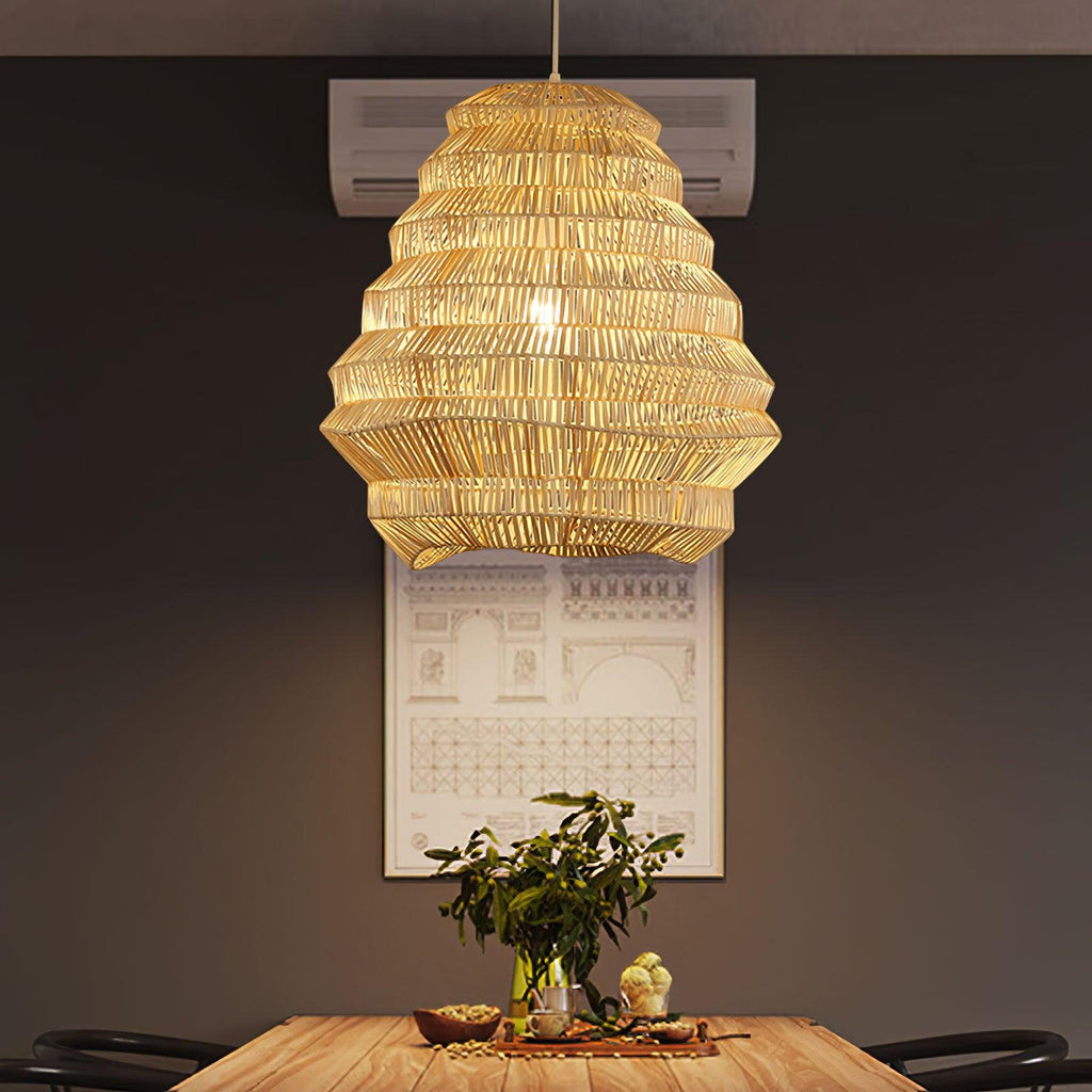 Bamboo Spiral Pendant Lamp