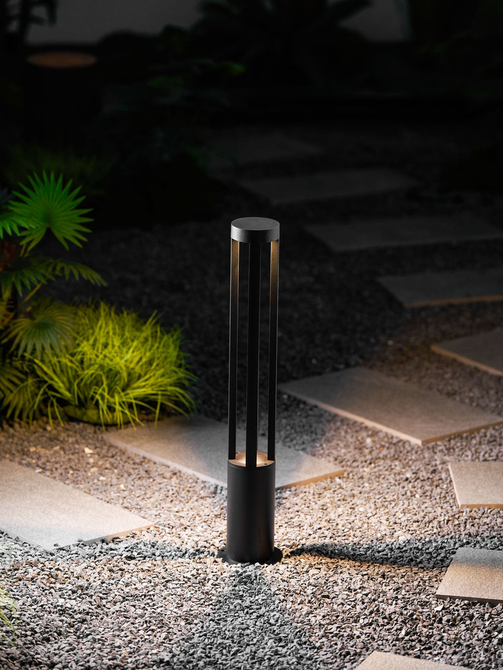 Black Cylindrical Garden Outdoor Light