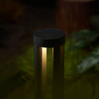 Black Cylindrical Solar Outdoor Post Light
