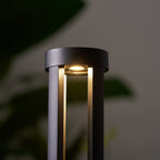 Black Cylindrical Solar Outdoor Post Light