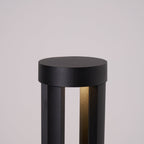 Black Cylindrical Solar Outdoor Post Light
