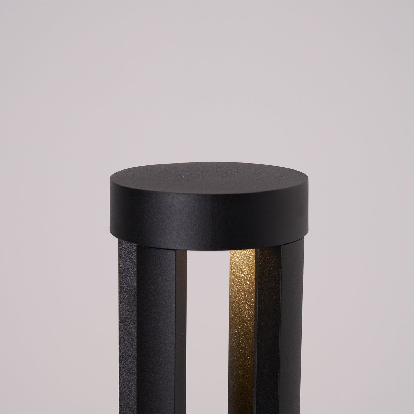Black Cylindrical Solar Outdoor Post Light