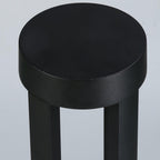 Black Cylindrical Solar Outdoor Post Light