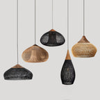 Braided Rattan Swag Pendant Lamp
