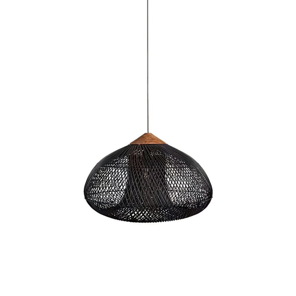 Braided Rattan Swag Pendant Lamp