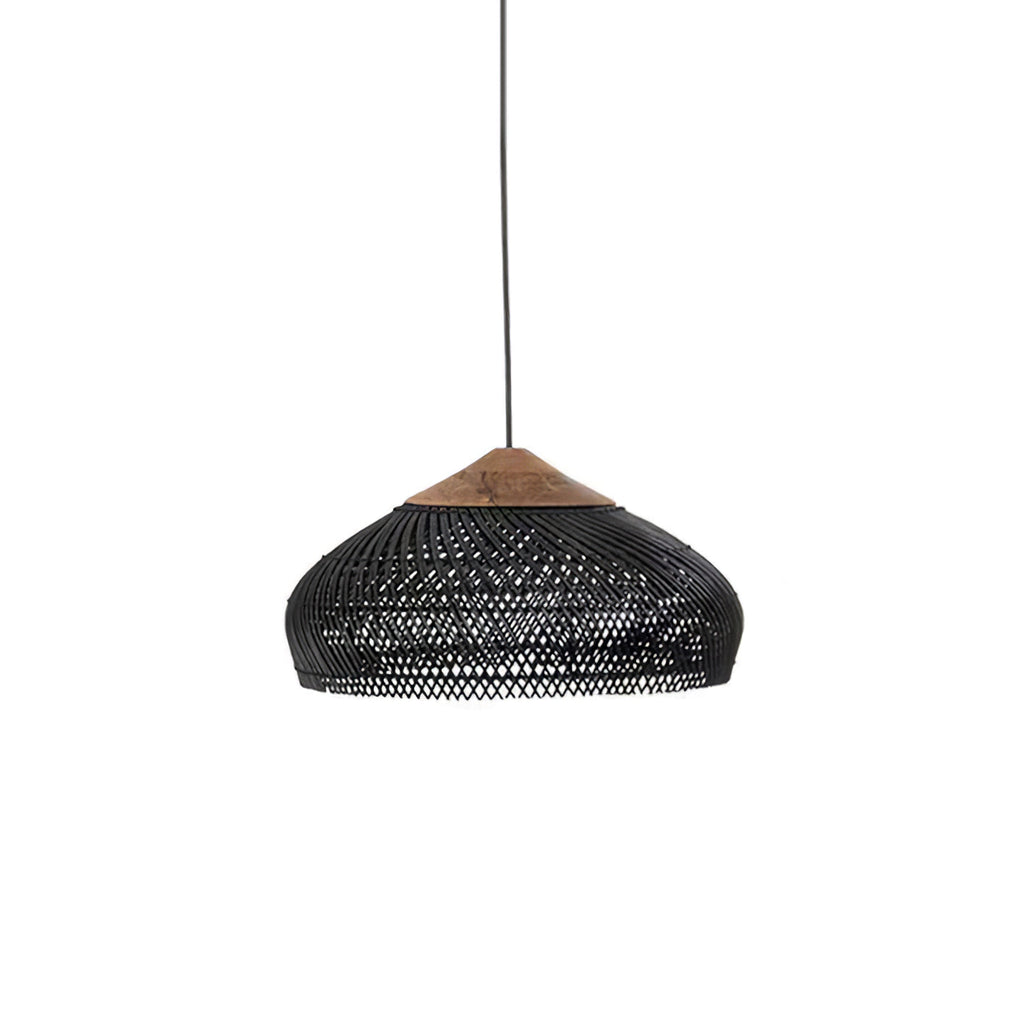 Braided Rattan Swag Pendant Lamp