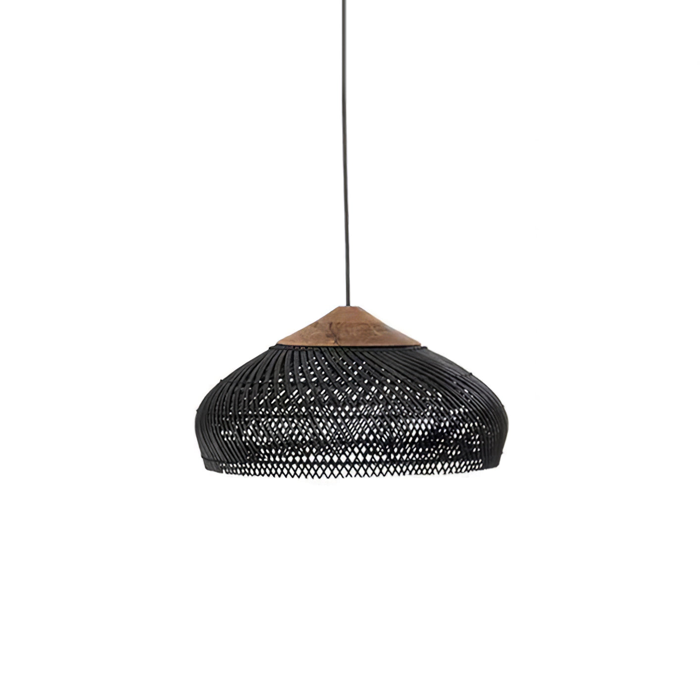 Braided Rattan Swag Pendant Lamp