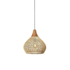 Braided Rattan Swag Pendant Lamp