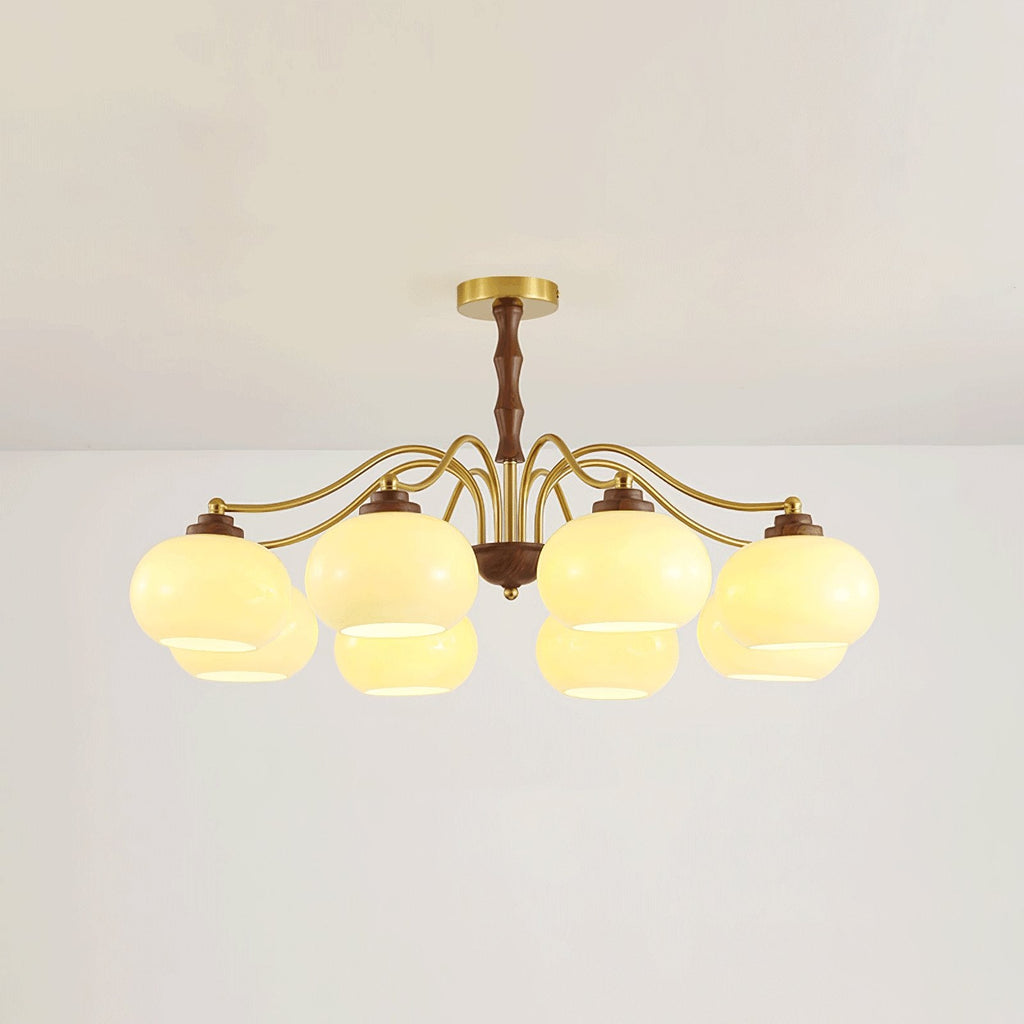 Persimmon Glass Globe Chandelier