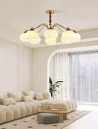 Persimmon Glass Globe Chandelier