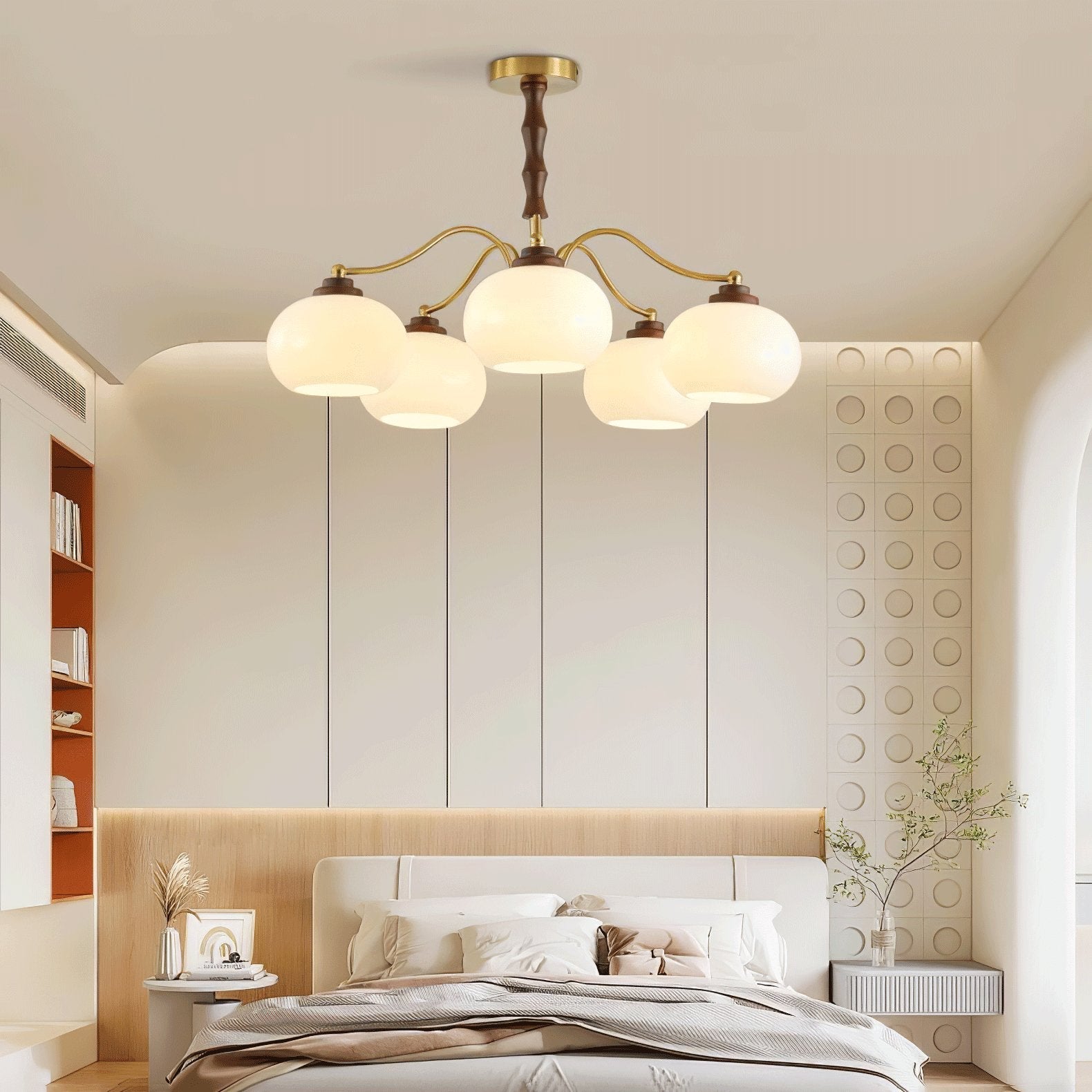 Persimmon Glass Globe Chandelier