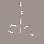 Brass Glass Drop Chandelier