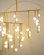 Brass Glass Drop Chandelier