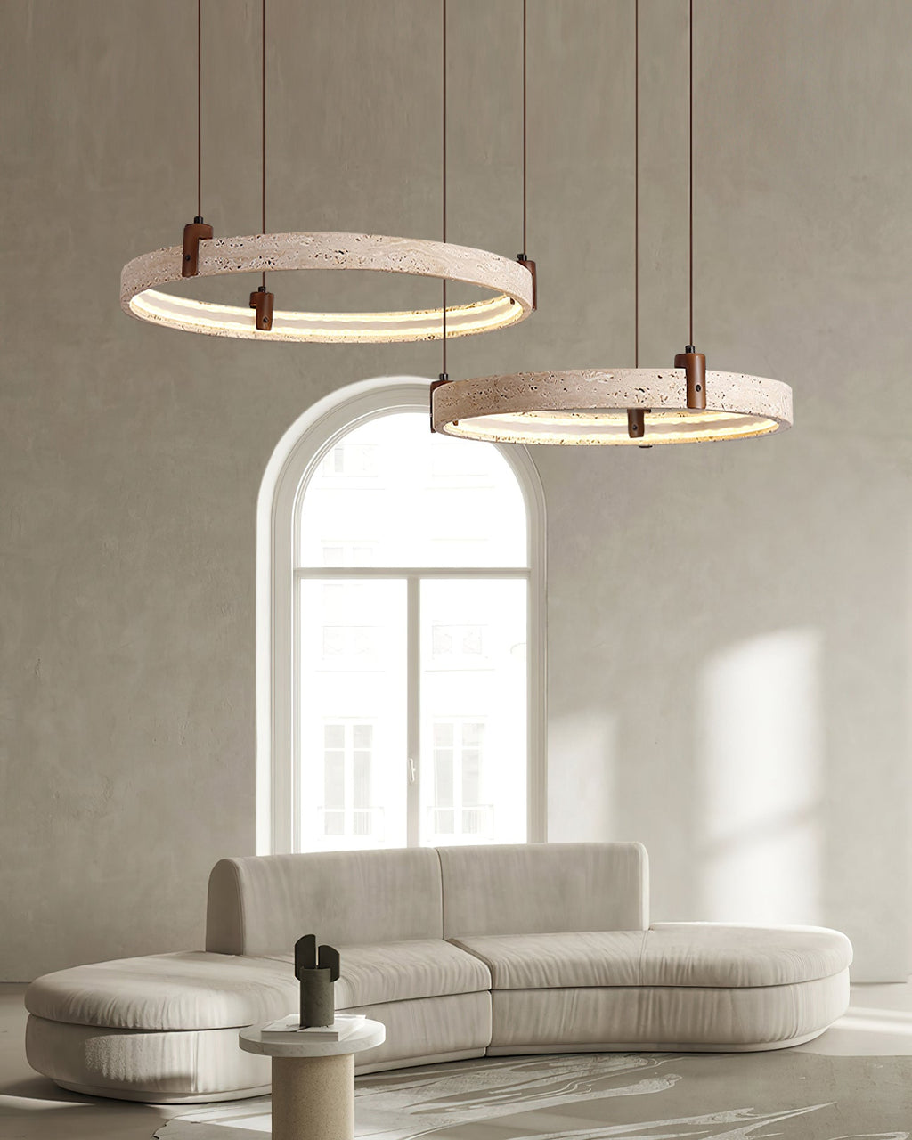 Celestial Orbit Travertine Chandelier