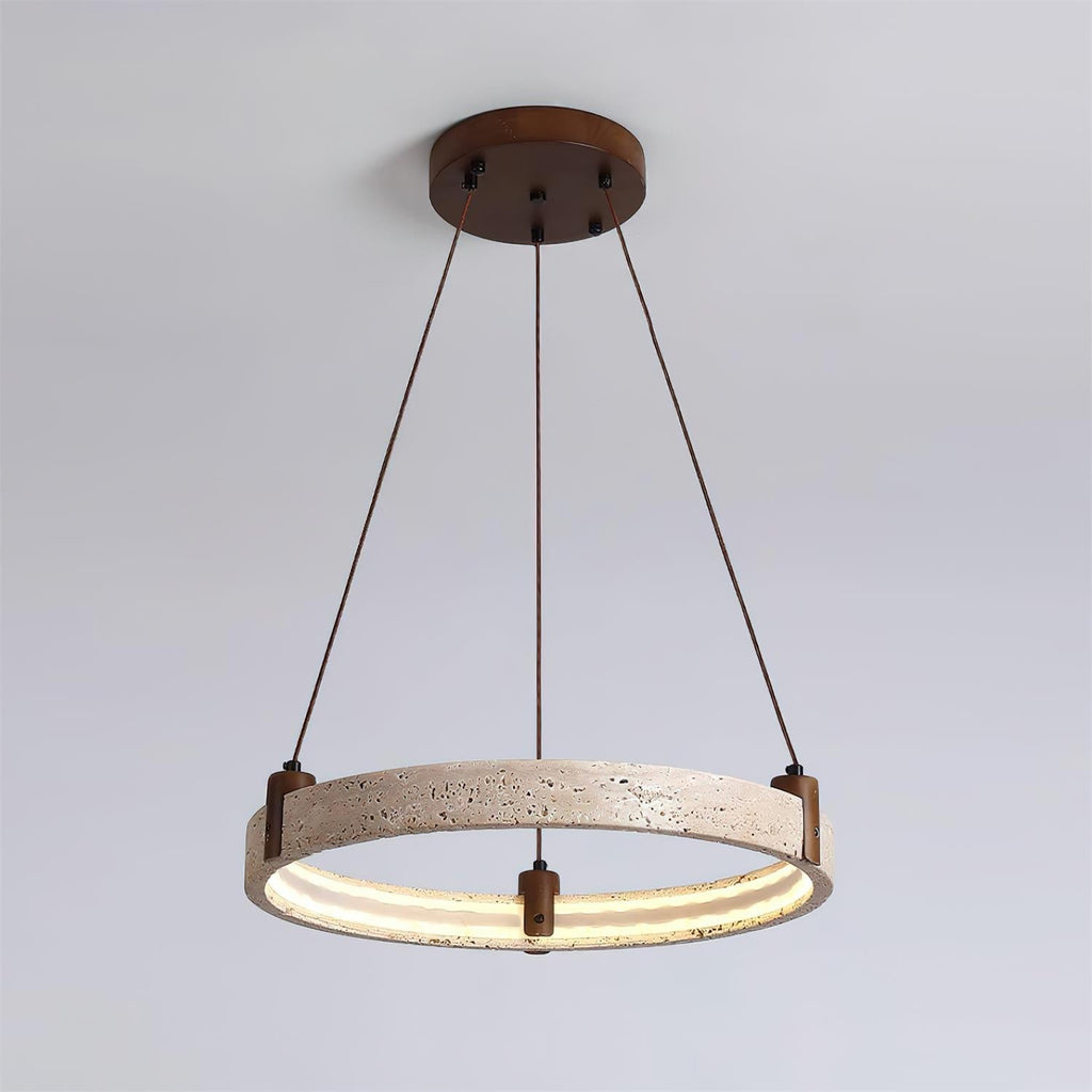 Celestial Orbit Travertine Chandelier