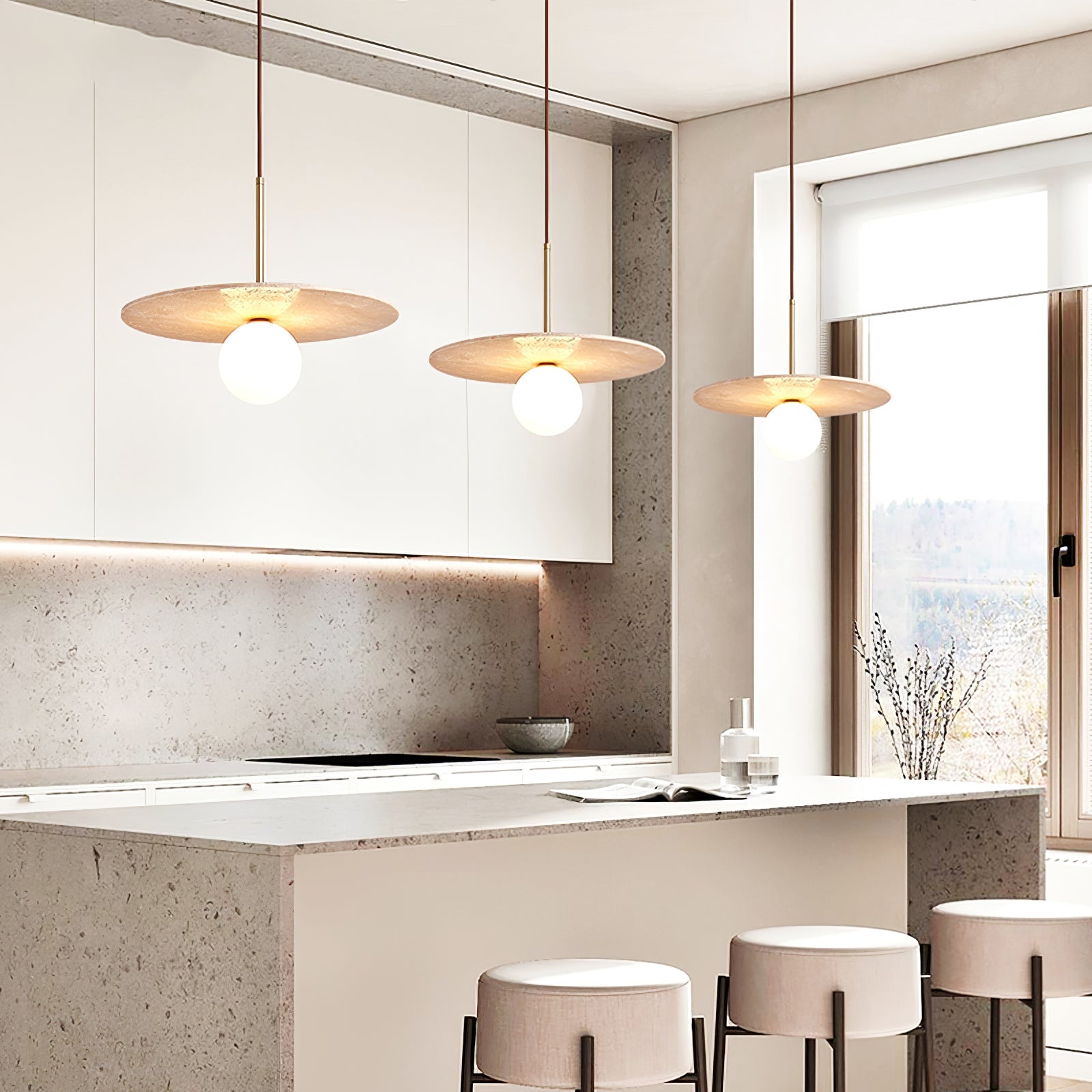 Celestial Travertine Pendant Light