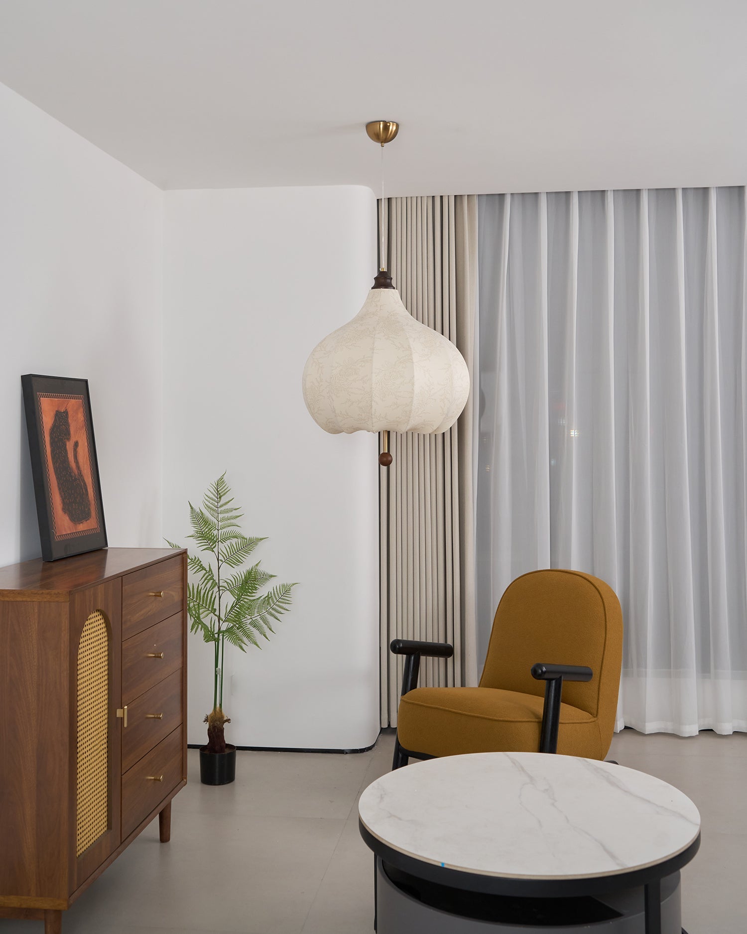 Chestnut Fabric Pendant Light