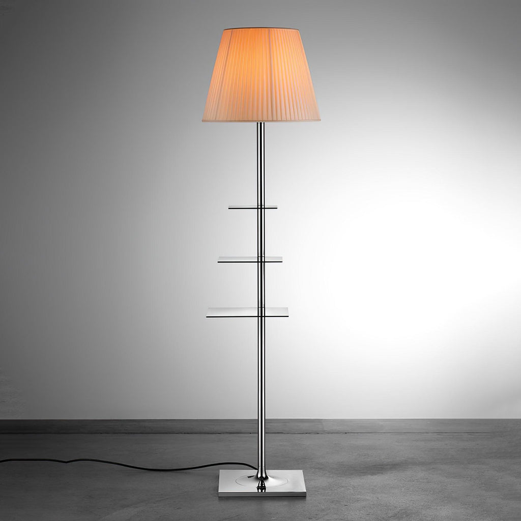 Chrome Prism Side Table Floor Lamp