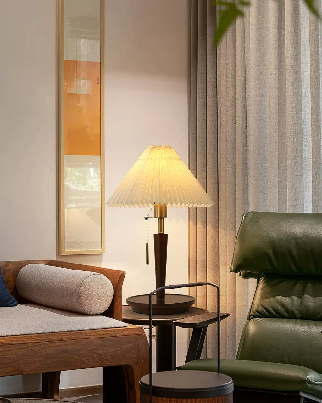 Cone Pleated Fabric Table Lamp