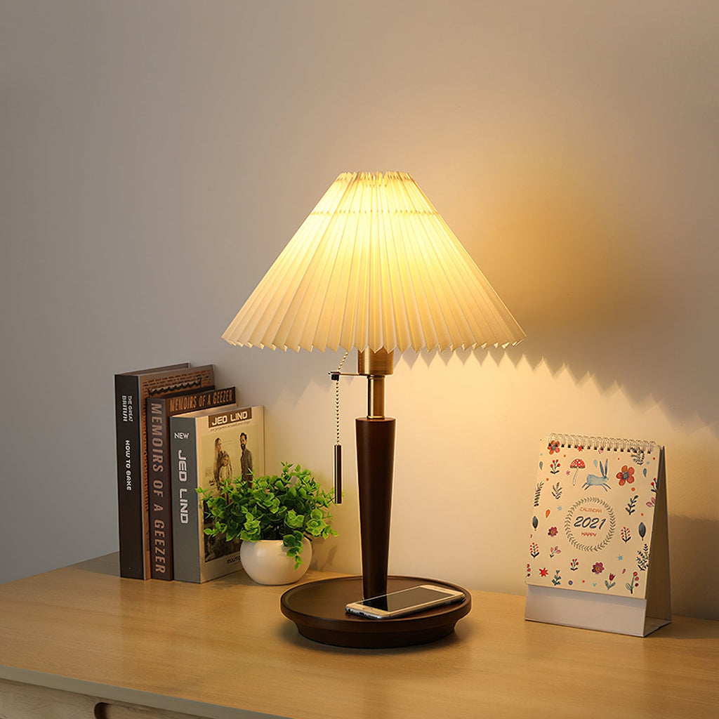 Cone Pleated Fabric Table Lamp