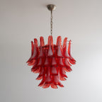 Crimson Glass Murano Petals Chandelier
