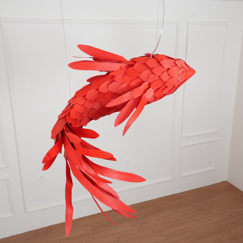 Crimson Swirl Koi Chandelier