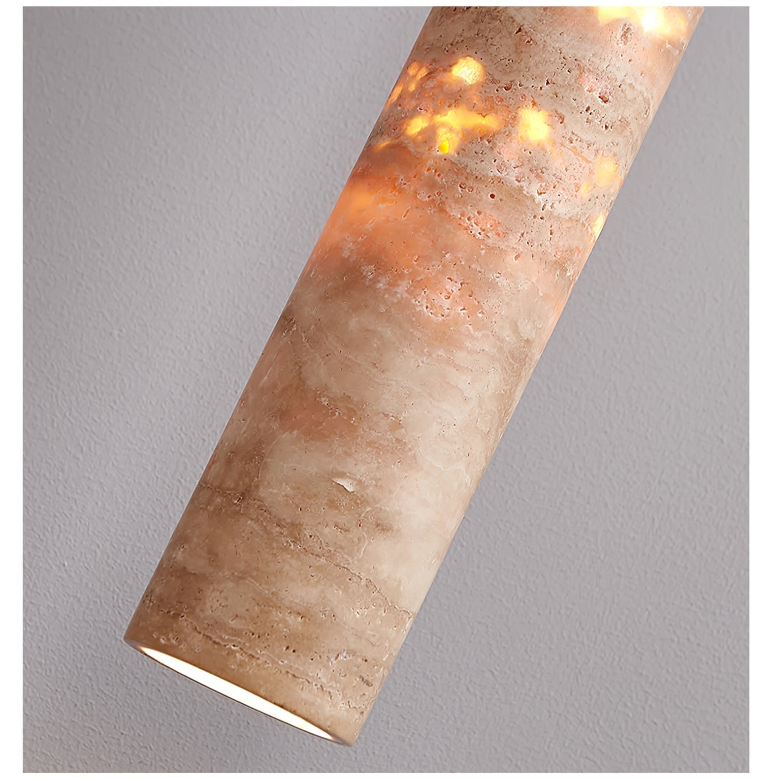 Cylindrical Travertine Pendant Light