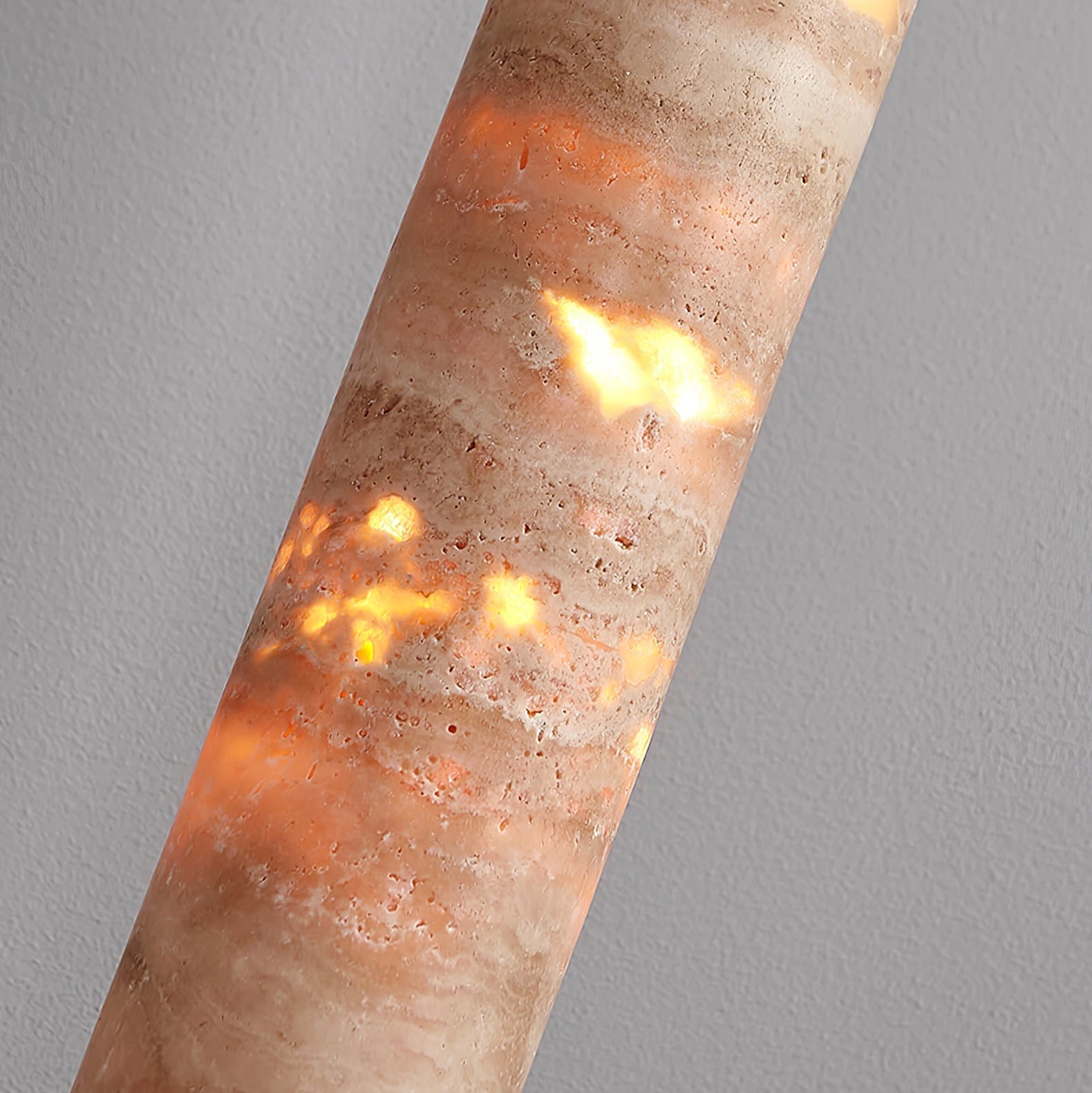 Cylindrical Travertine Pendant Light