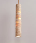 Cylindrical Travertine Pendant Light